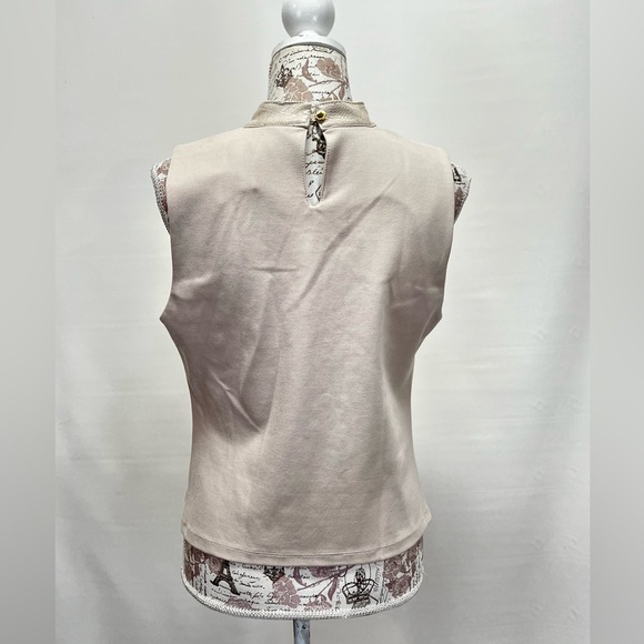 MARC‎ NEW YORK Beige crocodile print keyhole front sleeveless top size M. - Picture 4 of 11